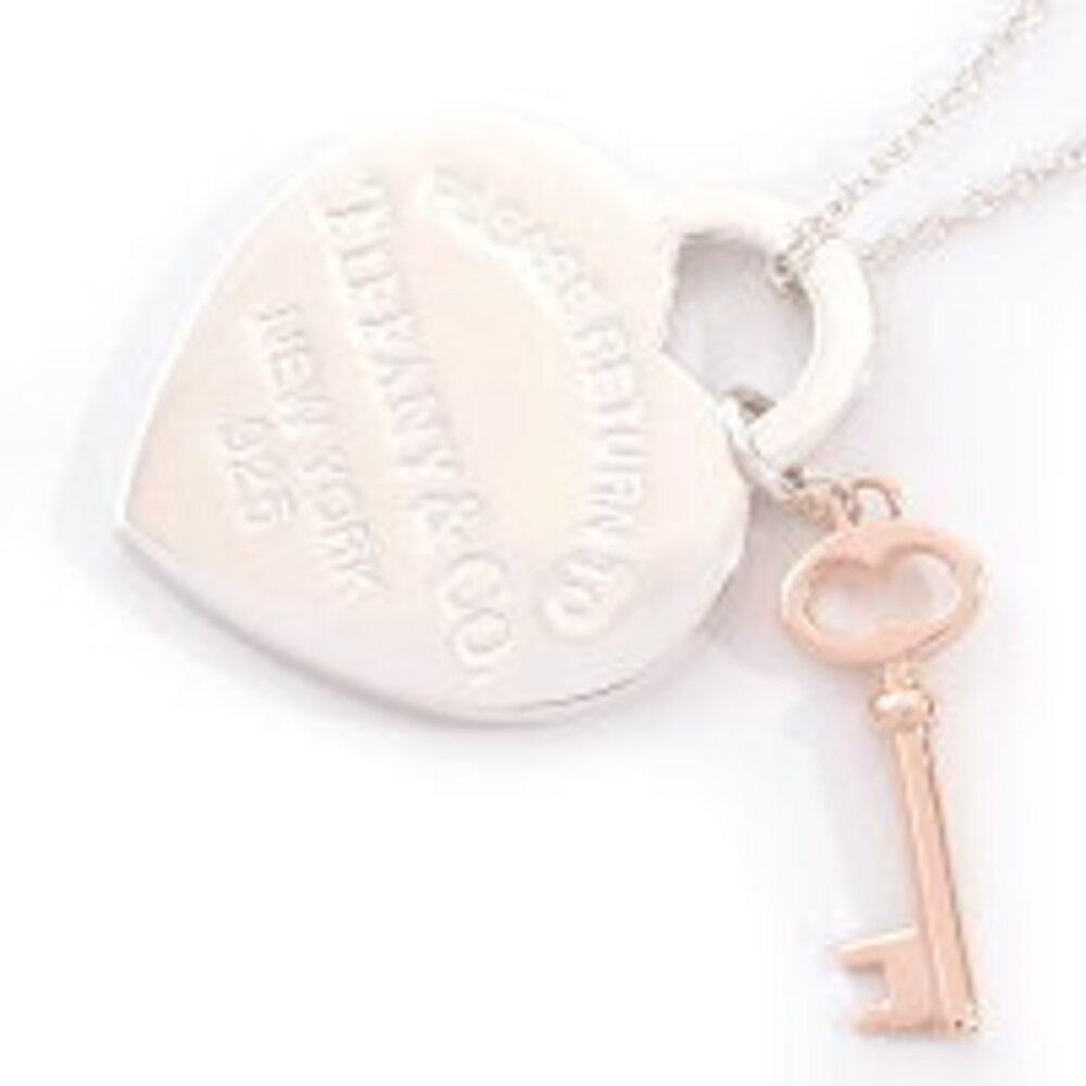 Tiffany to Heart Key Pendant Necklace Silver